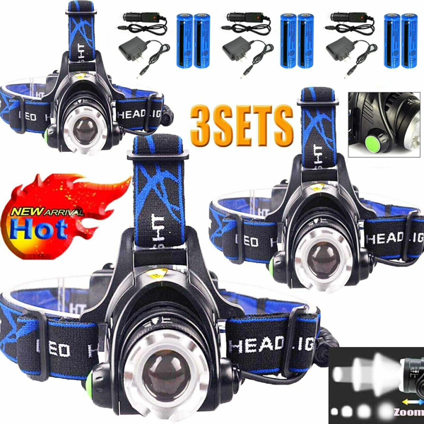 （3套）可充电LED头灯露营徒步旅行头灯工作灯+电池+充电器套装(物流仅支持发USPS，TK/TEMU仅自提)(各平台政策不同，链接已附相关资质，如无所需资质请勿上架)-11