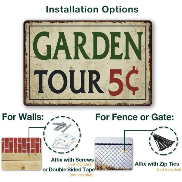 CIFbuy 花园五分观光复古蜂鸟欢迎标牌庭院花卉铁艺装饰农场家居墙面挂饰（TikTok、temu 下自提）-6