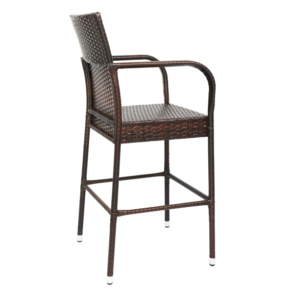 2pcs 棕色渐变 编藤吧椅-43