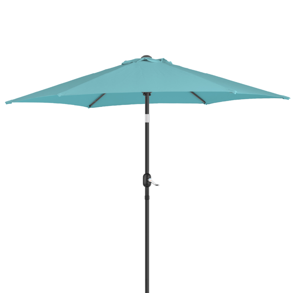 9FT 天蓝色  转向头 KD 圆形  太阳伞 涤纶布 6铁伞骨 铁中柱-3