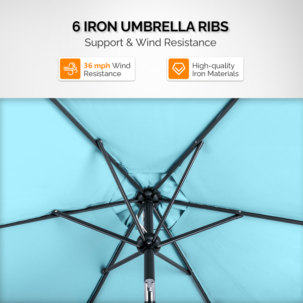 9FT 天蓝色  转向头 KD 圆形  太阳伞 涤纶布 6铁伞骨 铁中柱-22