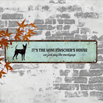 CIFbuy 迷你杜宾犬房屋铝制标牌 UV 打印复古牌匾家用车库酒吧装饰（TikTok、temu 下自提）