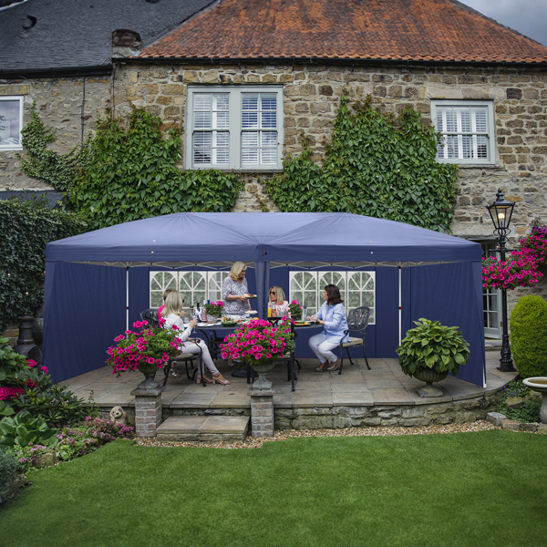 10*20ft 蓝色 4片面-2个窗 折叠棚 牛津布 喷塑铁管 便携-35