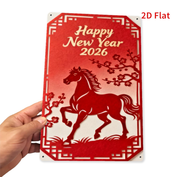 CIFbuy 新年快乐金属铁牌室内外防雨乡村风酒吧办公室车库墙面装饰（TikTok、temu 下自提）-4