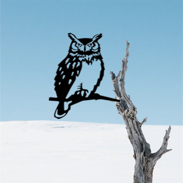 CIFbuy手工复古猫头鹰雕塑花园装饰庭院草坪户外艺术品(TikTok、temu下自提)-3