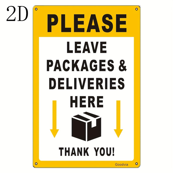 CIFbuy 复古包裹投递指示金属标牌带箭头盒子图标家居节日壁挂装饰（TikTok、Temu 自提）-1