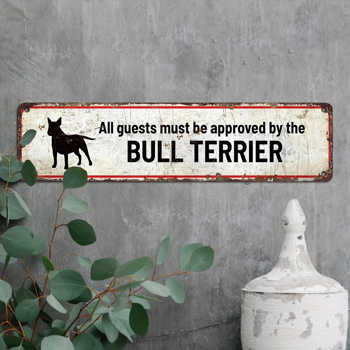 CIFbuy 复古做旧铝制墙饰牛头犬图案金属挂牌酒吧咖啡馆家居装饰牌（TikTok、temu 下自提）