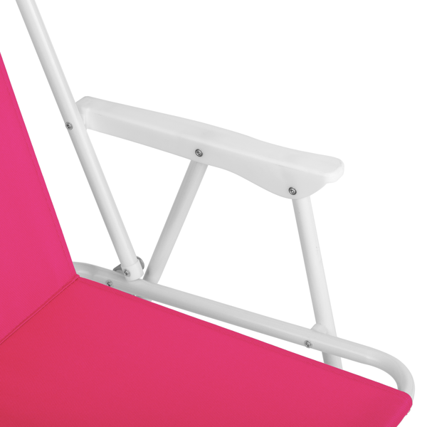 1pcs 座高15in XL 芭比粉 弹簧椅 铁沙滩椅 带伞 连体牛津布有横杆一档调节带伞弹簧铁沙滩椅15"-1 63*60*95cm 120kg-8