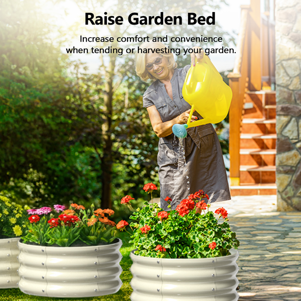 2PCS 2*2*1FT 米白色 拼接式圆形镀锌板 铁种植-13