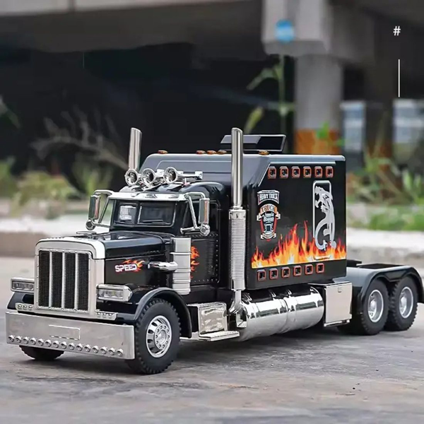 Semi Truck Toys for Boy Heavy Trucks,Metal Diecast Trucks Model Pull Back Cars with Light and Sound,Truck and Trailer Toys for Boys,Toy Trucks for Boys Age 4-8-8