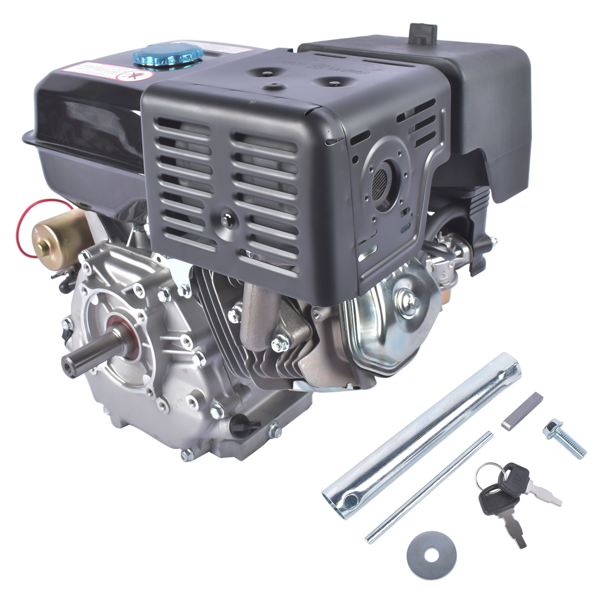 A3 四冲程 389cc 13HP OHV水平轴电启动汽油发动机黑色 4 Stroke 13HP 389cc Gas Engine with Electric Start, Go Kart Engine Horizontal Shaft OHV Gas Motor, Gas Powered Multi-Use Engine Black-5