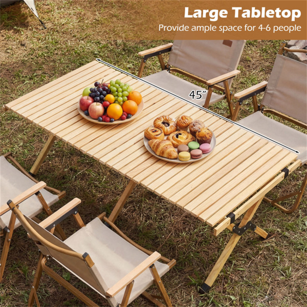 48英寸×24英寸可折叠松木野营桌便携式折叠沙滩桌，带手提包-11