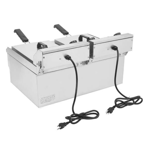 【替换旧编码19396644】美规 EH102V 110V 3400 24.9QT/23.6L 电炸锅 银色 不锈钢 双缸/定时/调温/ETL电源线-13