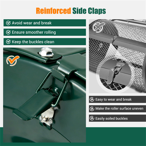 27英寸×16英寸草坪肥料撒布机，带钻石网无结块花园堆肥撒布机-7