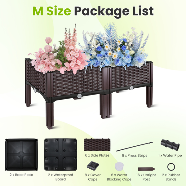 （自提可发加拿大，temu&tk下自提单）高架花坛种植箱，3种尺寸可选，自浇灌式高架花坛，轻质PP材质种植容器，适用于蔬菜、香草、花卉，适合户外露台和阳台-中号-5