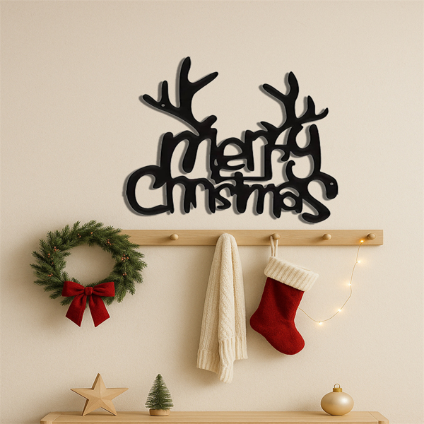 CIFbuy防锈鹿角墙饰复古乡村墙面装饰适用于圣诞节客厅卧室浴室 (TikTok、temu下自提)-3