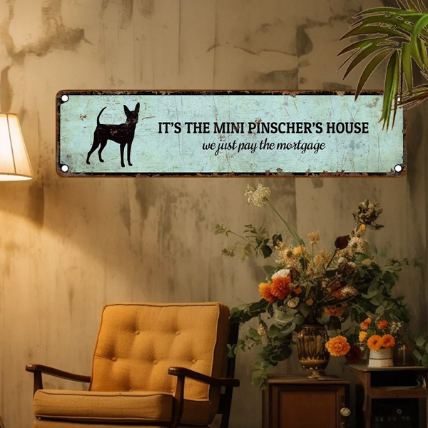 CIFbuy 迷你杜宾犬房屋铝制标牌 UV 打印复古牌匾家用车库酒吧装饰（TikTok、temu 下自提）-6