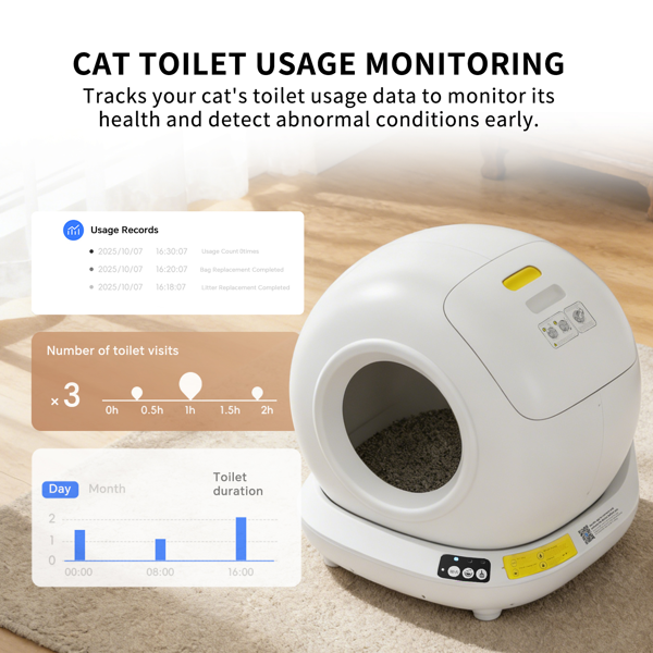 全自动猫砂盆 - 365天无需铲屎，极致洁净，尊享智能养宠生活-3