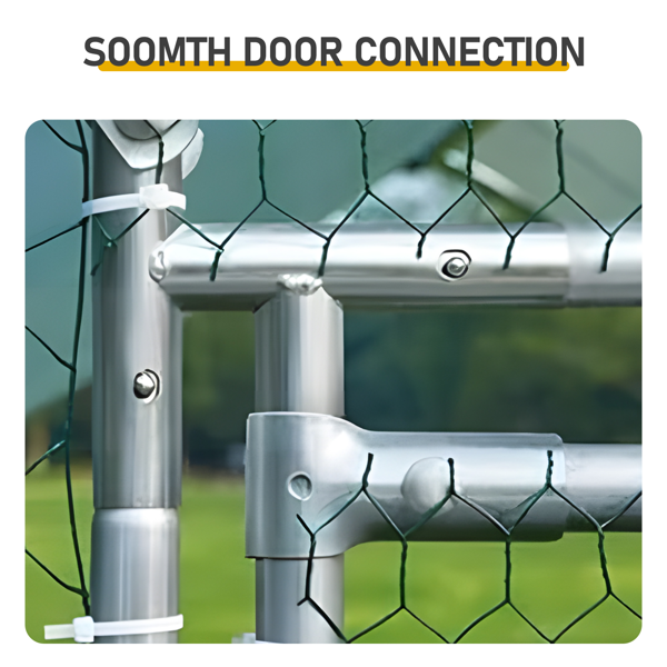 3*2*2/9.8*6.5*6.5ft 银色 尖顶顶部半开间 拼接 180gPE雨布 镀锌管 铁鸡兔笼-21