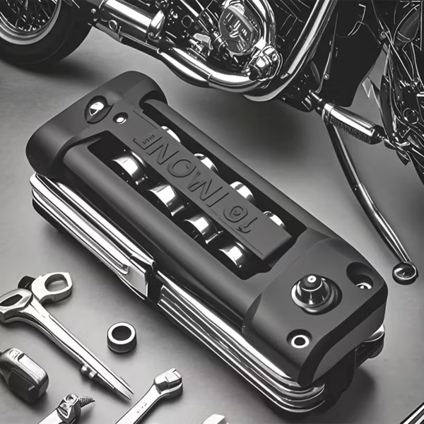 【专业级便携式】多功能不锈钢工具套件 16合1户外露营自行车摩托车维修套装 | 含套筒/螺丝刀/六角扳手 | 抗腐蚀高强度工具包-5