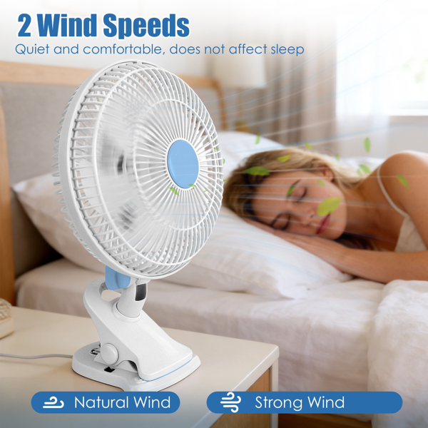 （自提可发加拿大，temu&tk下自提单）便携式夹式风扇，2档风速，90°摆动静音风扇，桌面夹式三用设计，适用于办公室和卧室   低噪音小风扇，壁挂式夹式风扇，适合日常使用-6