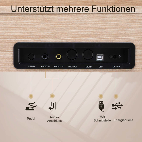 【AM不售卖】GDP-203 88键重锤键盘 嵌入式支架款 自然科技木 电钢琴 德法-6