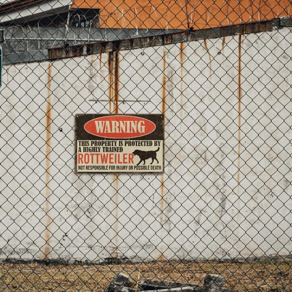 CIFbuy 罗威纳警示金属牌小心狗狗私人住宅户外门栏墙面装饰（TikTok、temu 下自提）-6