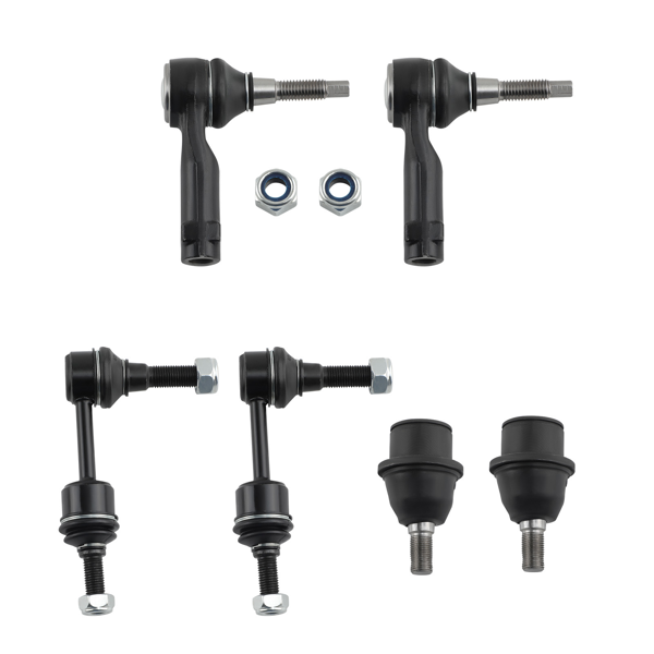 12x Front Upper Control Arms w/Ball Joint Tie Rods fit for Ford F-150 2004-2005 2WD-2