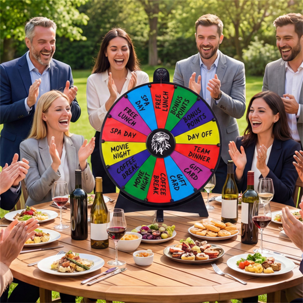 24英寸旋转奖轮，带可折叠立式和桌面幸运轮-多色-2