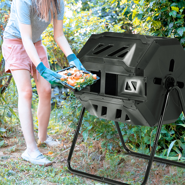 42加仑 黑色 塑料 堆肥桶-14