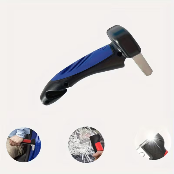 老年及残障人士便携式车门辅助扶手——配备LED灯、安全带断路器与破窗器-4