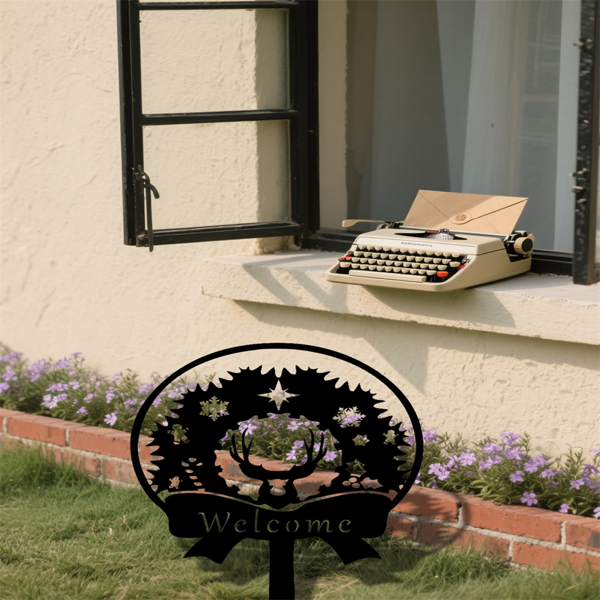 CIFbuy复古庭院圣诞装饰牌 户外节日花园庭院草坪标志牌（TikTok、temu下自提）-5