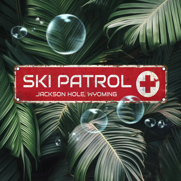 CIFbuy 杰克逊山口滑雪巡逻队怀俄明州铝制标牌复古防水墙面装饰（TikTok、temu 下自提）-6