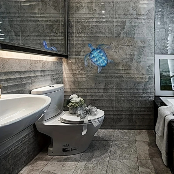 CIFbuy复古海龟金属墙壁艺术 海岸装饰适用于客厅卧室 航海主题室内外挂饰（TikTok、temu下自提）-4