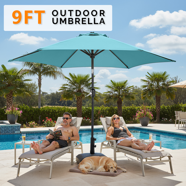 9FT 天蓝色  转向头 KD 圆形  太阳伞 涤纶布 6铁伞骨 铁中柱-17