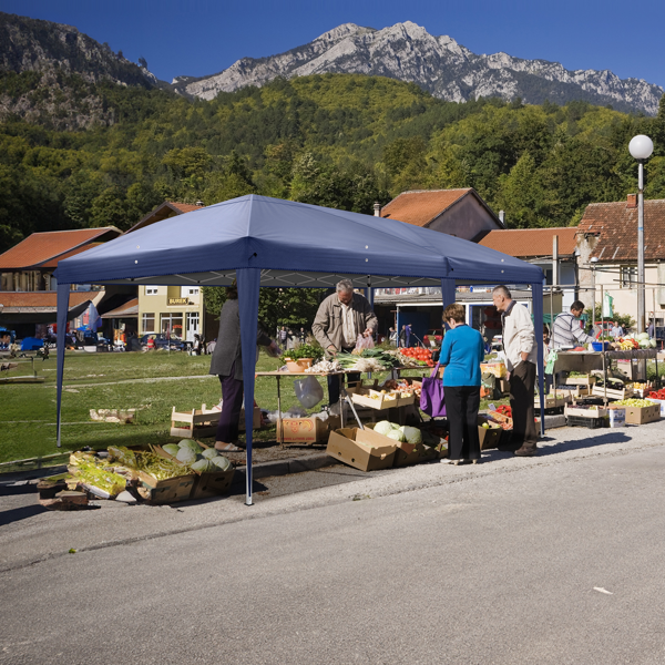 10*20ft 蓝色 4片面-2个窗 折叠棚 牛津布 喷塑铁管 便携-39