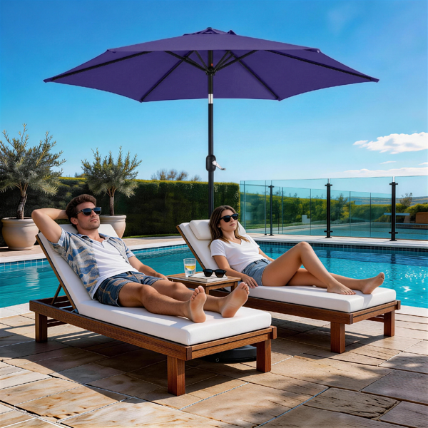 9FT 海军蓝 转向头 KD 圆形 太阳伞  涤纶布 6铁伞骨 铁中柱-27