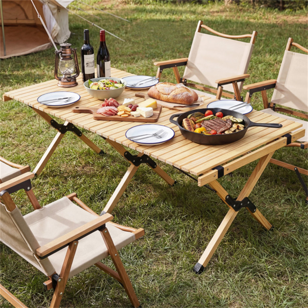 48英寸×24英寸可折叠松木野营桌便携式折叠沙滩桌，带手提包-2