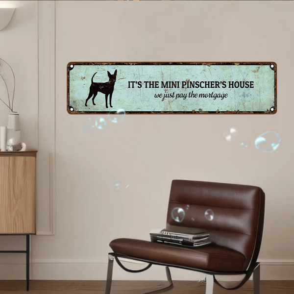 CIFbuy 迷你杜宾犬房屋铝制标牌 UV 打印复古牌匾家用车库酒吧装饰（TikTok、temu 下自提）-3