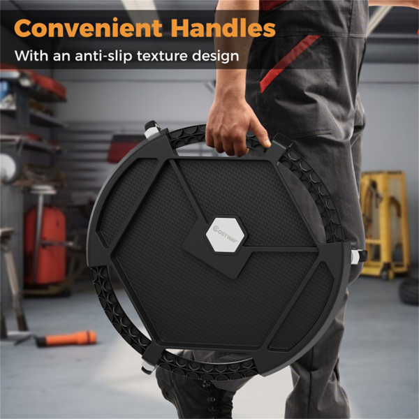 带4个储物舱和磁性支架的滚动车库工具车，360°旋转轮便携式工具托盘收纳器-7