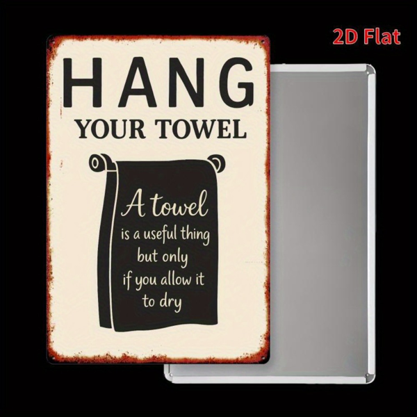 CIFbuy 复古趣味毛巾挂金属墙饰乡村农舍浴室车库铁艺毛巾架装饰（TikTok、temu 下自提）-4