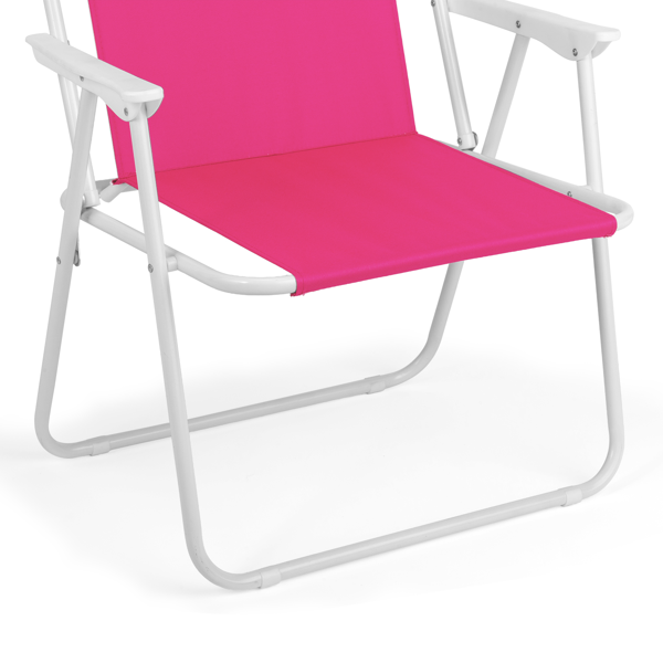 1pcs 座高15in XL 芭比粉 弹簧椅 铁沙滩椅 带伞 连体牛津布有横杆一档调节带伞弹簧铁沙滩椅15"-1 63*60*95cm 120kg-9