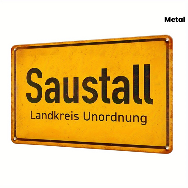 CIFbuy 复古金属铁皮招牌幽默德文标语墙饰做旧工艺家居酒吧咖啡馆车库墙面装饰（TikTok、temu 下自提）-4