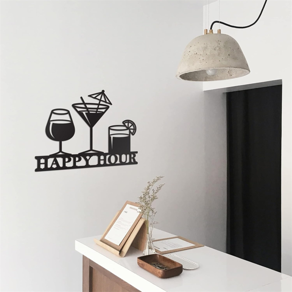 CIFbuy复古黑色做旧铁制快乐时光墙面装饰牌家居酒吧个性礼物(TikTok、temu下自提)-3