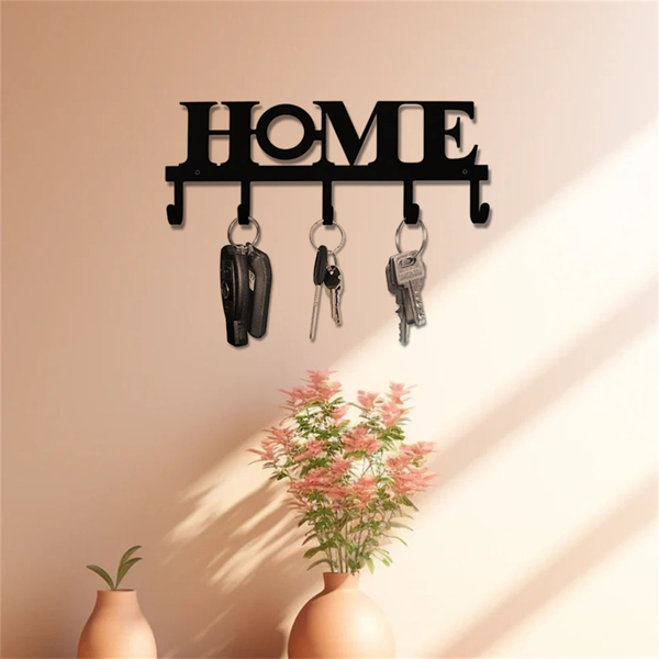 CIFbuy复古黑色金属壁钩套装 多功能墙架 家居储物装饰(TikTok、temu下自提)-5
