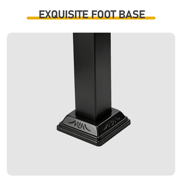 【替换22762521】哑光黑色   4阶 单宝塔加方葫芦装饰 庭院楼梯扶手-21