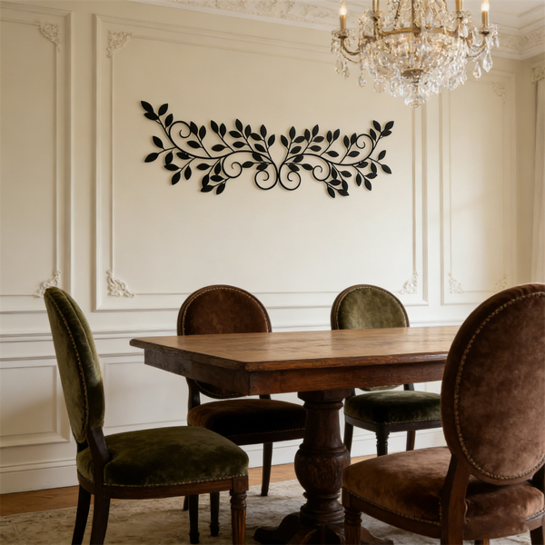 CIFbuy 黑色金属叶子墙饰 2件套 客厅卧室装饰 复古植物爱好礼物（TikTok、temu下自提）-5