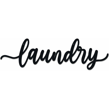 CIFbuy 金属烤漆 laundry 洗衣房英文标识壁挂 轻奢风洗衣间墙面装饰牌（TikTok，temu 自提）