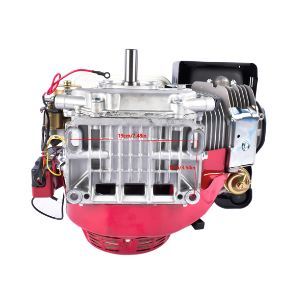 A3 四冲程 389cc 13HP OHV水平轴电启动汽油发动机红色 13HP 389cc 4-Stroke Gas Engine with Electric Start, Single Cylinder Go Kart Motor Horizontal Shaft OHV 3600RPM Gas Motor Red-6