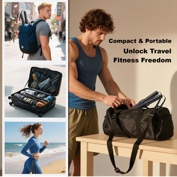 全新升级弹簧包胶无绳战绳 - 男女适用，便携可拆卸设计，在家中、办公室、户外或旅馆，随时随地都能锻炼（TK、Temu、Shein仅支持自提发货）-8